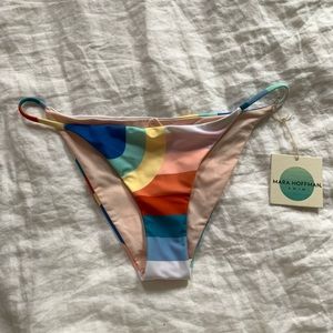 Mara Hoffman String Bikini Bottoms in Abstract/Multi